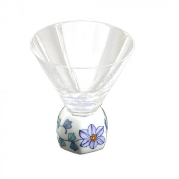 有田焼 華山窯 有田浪漫グラス SAKE GLASS 六角 鉄仙花