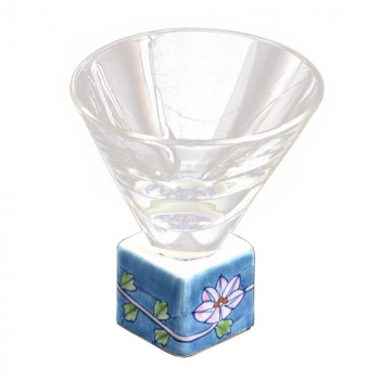 有田焼 華山窯 有田浪漫グラス SAKE GLASS 正角 外濃鉄仙唐草