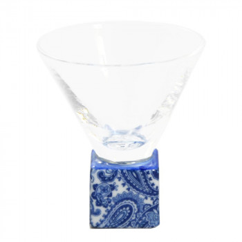 有田焼 有田浪漫グラス SAKE GLASS 正角 ペイズリー