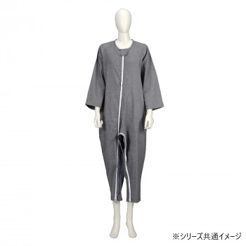 竹虎　ソフトケアねまき両開きファスナー厚手　紺　大きいサイズ　106445・LL