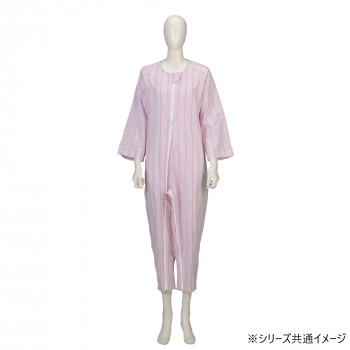竹虎　ソフトケアねまき両開きファスナー薄手　ピンク　大きいサイズ　105885・LL
