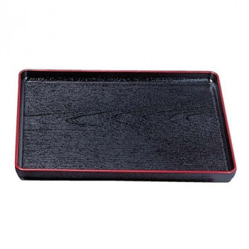 大寿木目盆 黒天朱SL(ノンスリップ加工) 尺5 15235130