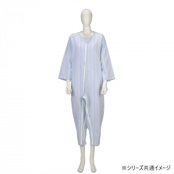 竹虎　ソフトケアねまき両開きファスナー薄手　ブルー　大きいサイズ　105895・LL