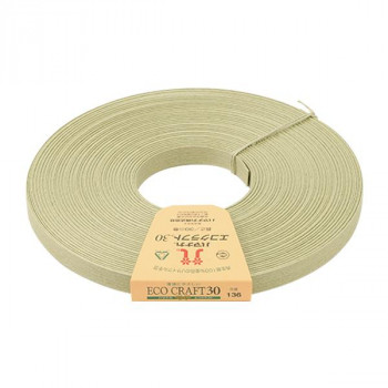 ハマナカ エコクラフト 約15mm巾 30m巻 Col.136 わさび 2508