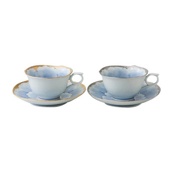 西海陶器 プラチナ牡丹 コーヒー碗皿ペア 56042