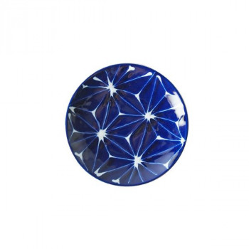 西海陶器 琉璃 小皿 麻の葉 18143