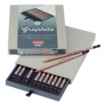 デザイングラファイト鉛筆 12本セット MDF(木繊維成形材)ケース入り B8815H12 479227