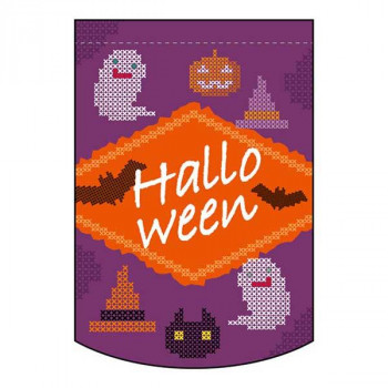 変型タペ Halloween クロスステッチ紫 円 40127