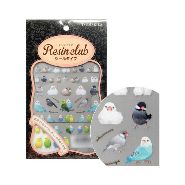 レジンクラブ　レジンシール　文鳥とインコ　(両面印刷)　RC-BIR-101