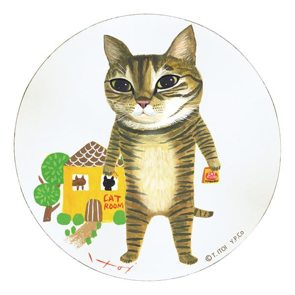 ユーパワー 糸井忠晴 木製ラウンドアート 「きなこ(Mサイズ)」 IT-01024
