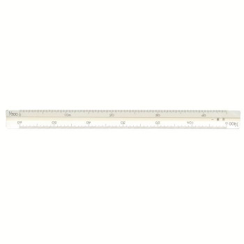 アルミ三角スケール15cm一般用ホワイト 014-0201