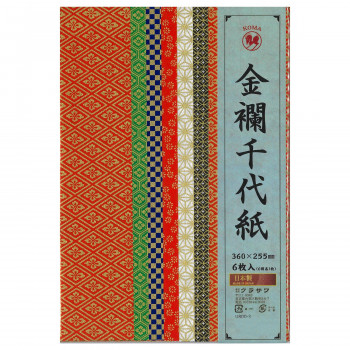 金襴千代紙 6柄 360×255mm U800-3 1 セット