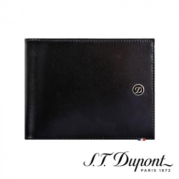 S.T. Dupont　エス・テー・デュポン　ラインD　2つ折り財布　4CC　小銭入れ付　ブラック　180007