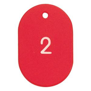 ORIONS プラスチック番号札(小) 番号(1-50) レッド NO.9-1-R