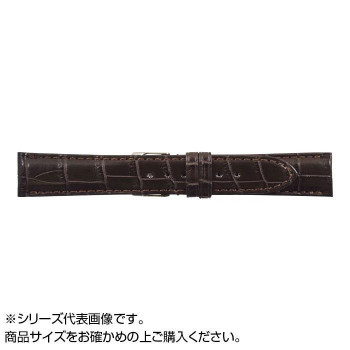 MIMOSA(ミモザ) 時計バンド クロコマット 19mm ブラウン (美錠:銀) WRM-B19
