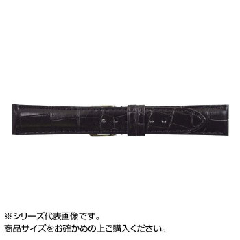 MIMOSA(ミモザ) 時計バンド クロコマット 20mm ブラック (美錠:銀) WRM-A20