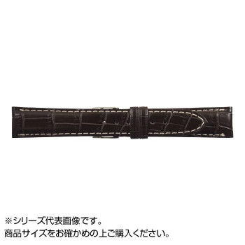 MIMOSA(ミモザ) 時計バンド クロコマット 20mm ブラウン/ホワイトステッチ (美錠:銀) WRM-BW20