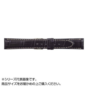 MIMOSA(ミモザ) 時計バンド クロコマット 22mm ネイビー/ホワイトステッチ (美錠:銀) WRM-NW22