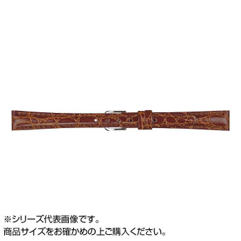 MIMOSA(ミモザ) 時計バンド RA型押ワニ 11mm ブラウン (美錠:銀) CRA-C11