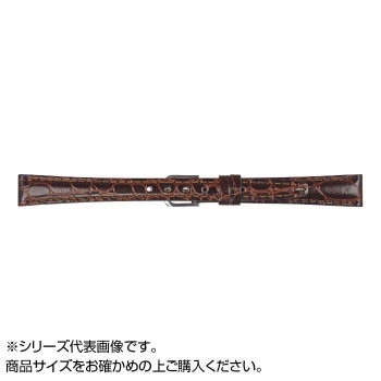 MIMOSA(ミモザ) 時計バンド RA型押ワニ 14mm ダークブラウン (美錠:銀) CRA-B14