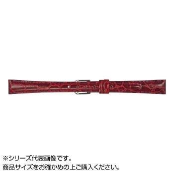 MIMOSA(ミモザ) 時計バンド RA型押ワニ 14mm ワイン (美錠:銀) CRA-W14