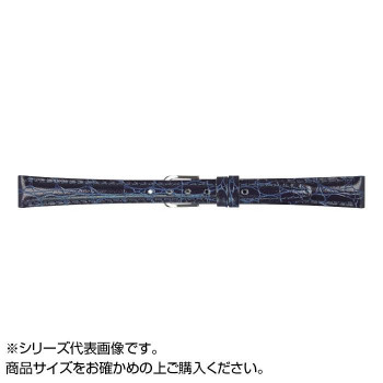 MIMOSA(ミモザ) 時計バンド RA型押ワニ 14mm ネイビー (美錠:銀) CRA-N14