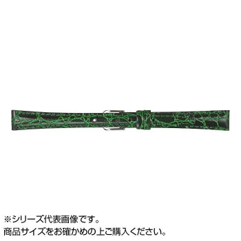 MIMOSA(ミモザ) 時計バンド RA型押ワニ 14mm グリーン (美錠:銀) CRA-G14