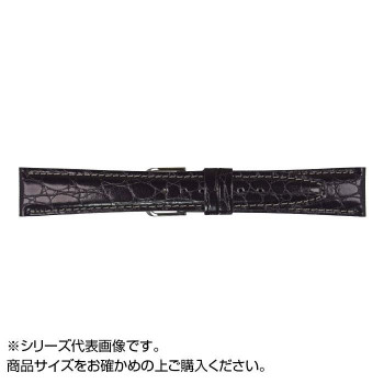 MIMOSA(ミモザ) 時計バンド RA型押ワニ 19mm ブラック (美錠:銀) CRA-A19
