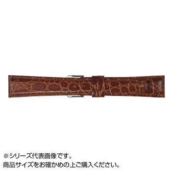 MIMOSA(ミモザ) 時計バンド RA型押ワニ 19mm ブラウン (美錠:銀) CRA-C19