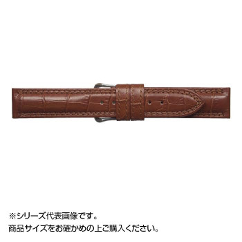 MIMOSA(ミモザ) 時計バンド IT型押ワニ 19mm ブラウン (美錠:銀) CIT-C19