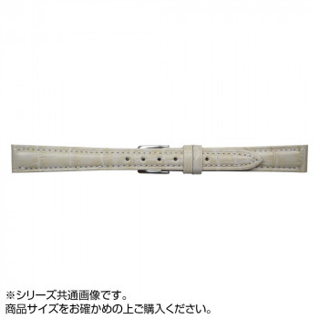 MIMOSA(ミモザ) 時計バンド SY型押ワニ 10mm オフホワイト (美錠:銀) CSY-WH10