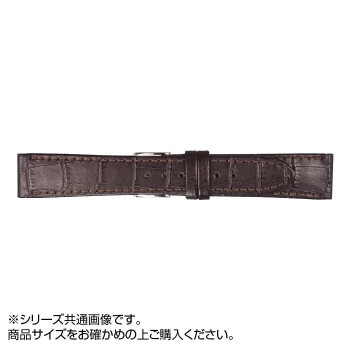 MIMOSA(ミモザ) 時計バンド P型押ワニ 18mm ダークブラウン (美錠:銀) CP-B18