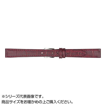 MIMOSA(ミモザ) 時計バンド P型押ワニ 13mm ワイン (美錠:銀) CP-W13