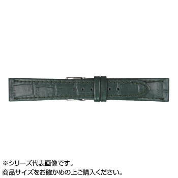 MIMOSA(ミモザ) 時計バンド P型押ワニ 17mm グリーン (美錠:銀) CP-G17