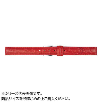 MIMOSA(ミモザ) 時計バンド PRA型押ワニ 12mm レッド (美錠:銀) CPR-R12
