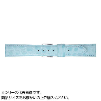 MIMOSA(ミモザ) 時計バンド PRA型押ワニ 18mm ライトブルー (美錠:銀) CPR-BL18