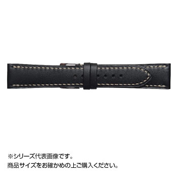 Emitta(エミッタ) 時計バンド ブッテーロ手縫い 22mm ブラック (美錠:銀) EBH-A22