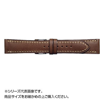 Emitta(エミッタ) 時計バンド ブッテーロ手縫い 20mm ブラウン (美錠:銀) EBH-B20