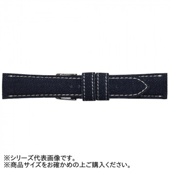 Emitta(エミッタ) 時計バンド 岡山デニム 18mm ホワイトステッチ (美錠:銀) ED-IW18