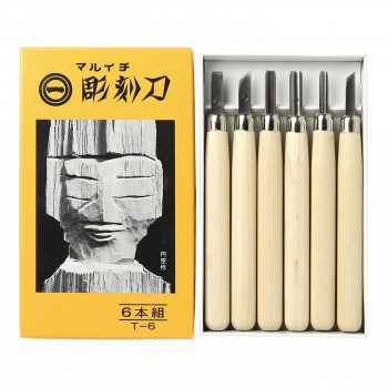 マルイチ彫刻刀 黄紙箱入 6本組 T-6