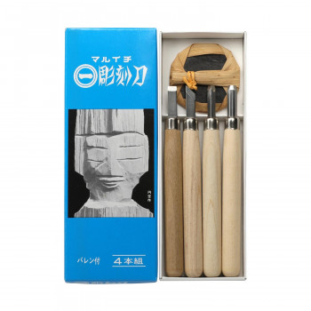 マルイチ彫刻刀 青紙箱入 4本組 L-4