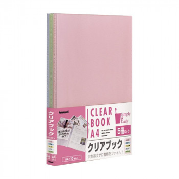 ナカバヤシ　クリアブック　ウォーターカラーA4判10P　5冊ミックス　CBE3031-5P