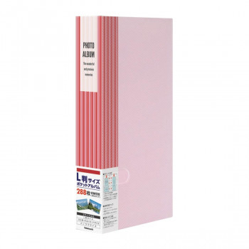 ナカバヤシ　フォトホルダー288　ポケットアルバム　ストライプ　ピンク　PHE3288A-P
