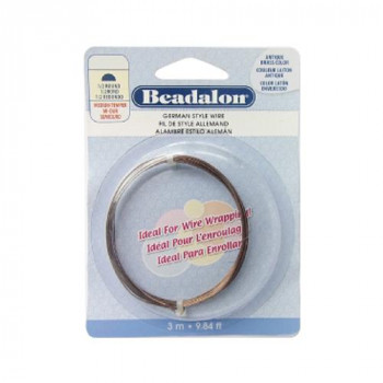 Beadalon(ビーダロン) ハーフラウンドワイヤー アンティークブラス 0.72mm×4m 21