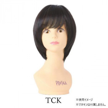 ★プリシラ ミセスオールウィッグ ラウンドカールショートボブ A-114 TCK:耐熱ショコラブラック