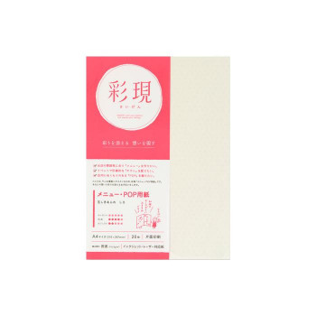 彩現 メニュー・POP用紙 玉しき 白 A4サイズ 20枚 1742001