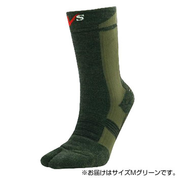 ホシノ V2-MW202 メリノウール・タビ型  厚手・ミドル丈 M　ディープグリーン