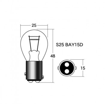 M&Hマツシマ 白熱電球(1個入) 12v10/5w S25 BAY15D レッド 1P3402 RE