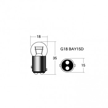 M＆Hマツシマ 白熱電球(1個入) 12v27/8w G18 BAY15D オレンジ 1P5412 OR