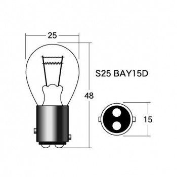 M＆Hマツシマ 白熱電球(2個入) 12v27/8w S25 BAY15D  A3412
